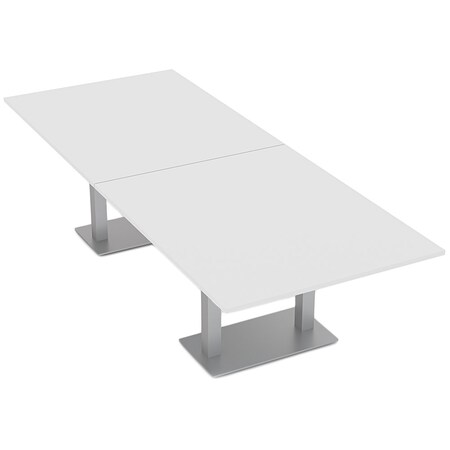Skutchi Designs Rectangle 10 Person Conference Room Table, 48" W, 10 ft L, 29" H, White HAR-REC-48X119-DOU-XD09